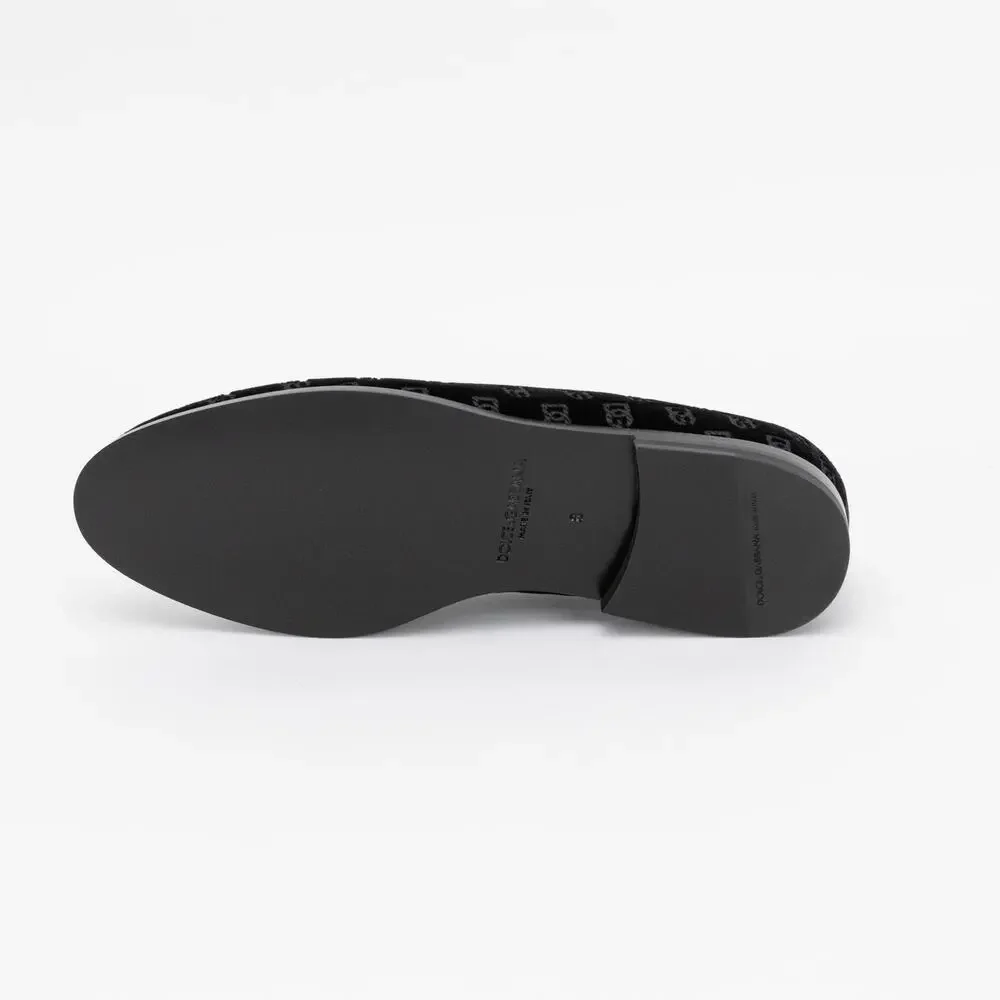 Dolce & Gabbana Men Monogram Smoking Slippers Black Size 8 (Store Display)